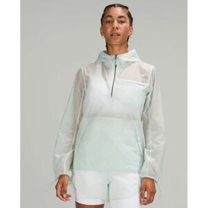 Lululemon Step Out 1/2 Zip Anorak Jacket Ocean Air Womens Size S Packable Hooded